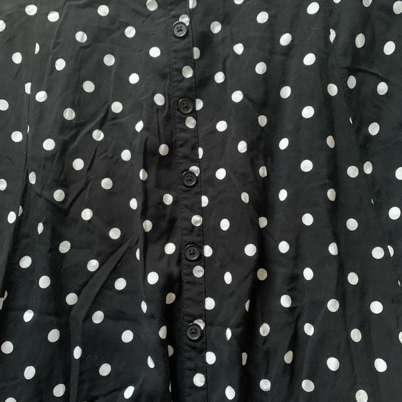 Torrid Challis Button Midi Skirt Size 4 Polka Dot Black White - Picture 6 of 6